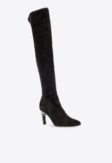 Tory Burch 80 Knee-High Suede Boots Black 155365 0-001