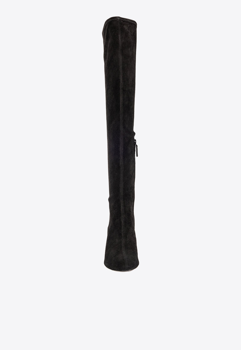 Tory Burch 80 Knee-High Suede Boots Black 155365 0-001