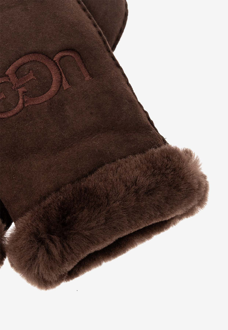 UGG Logo Embroidered Shearling Mitten 20932 0-BCDR