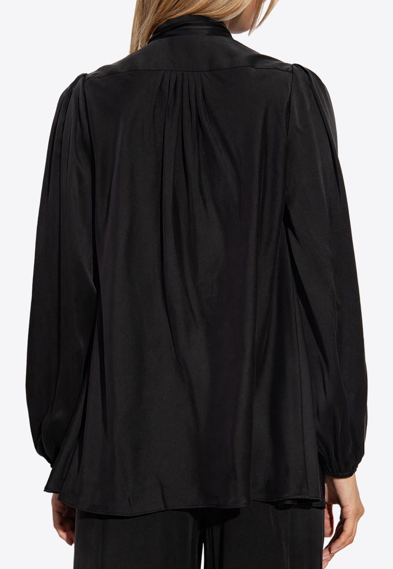 Zimmermann Billow Long-Sleeved Silk Blouse Black 7947TRF23 0-BLK