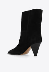 Isabel Marant Rouxa 75 Suede Ankle Boots Black BO0021FA A1A34S-BLACK