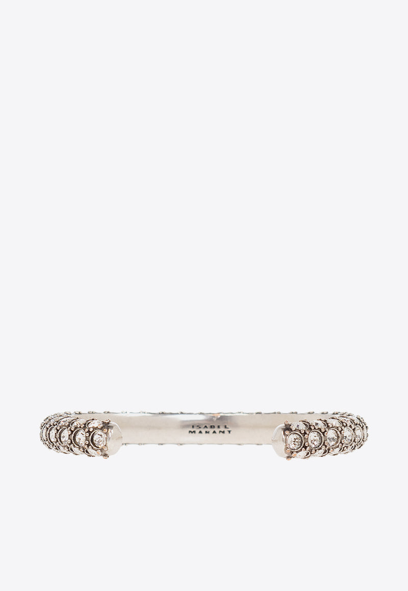 Isabel Marant Crystal Cuff Bracelet Silver BR0076FA A2B27B-TRANSPARENT SILVER