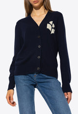 Isabel Marant Etoile Karin Logo Print Cardigan Navy CA0008FA A1X05E-MIDNIGHT