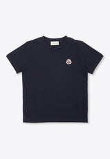 Moncler Kids Boys Logo Print Crewneck T-shirt Navy I29548C00027 83907-742