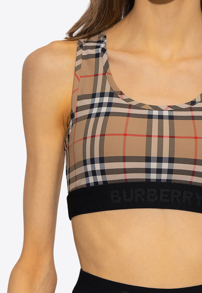 Burberry Vintage Check Sports Bra Beige 8049477 A7028-ARCHIVE BEIGE IP CHK