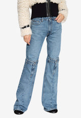 Coperni Open Knee Mid-Rise Jeans COPP55202 0-WASBLU