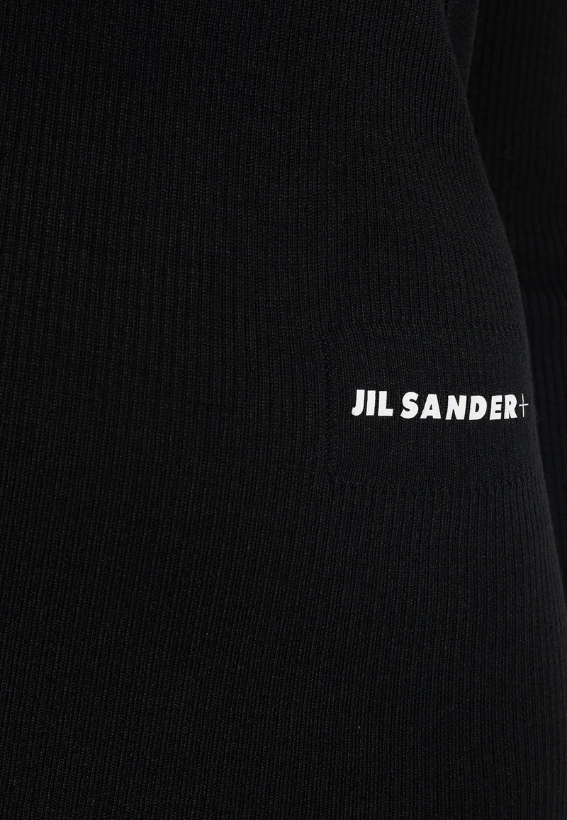 Jil Sander Logo Print Hooded Midi Dress Black J40CT0128 J14639-001