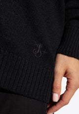 Jil Sander Logo Embroidered Wool Cardigan Black J40GP0049 J14524-001