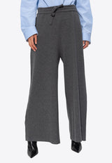 Jil Sander Wide-Leg Cashmere Drawstring Pants Gray J40KA0017 J13204-030