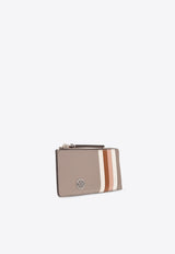 Tory Burch Robinson Pebbled Leather Zip Cardholder Multicolor 146012 0-082