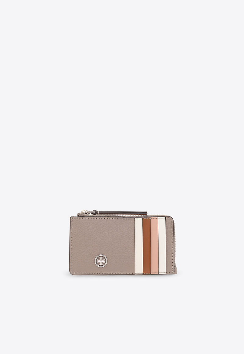 Tory Burch Robinson Pebbled Leather Zip Cardholder Multicolor 146012 0-082