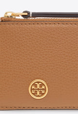 Tory Burch Robinson Pebbled Leather Zip Cardholder Brown 146012 0-202