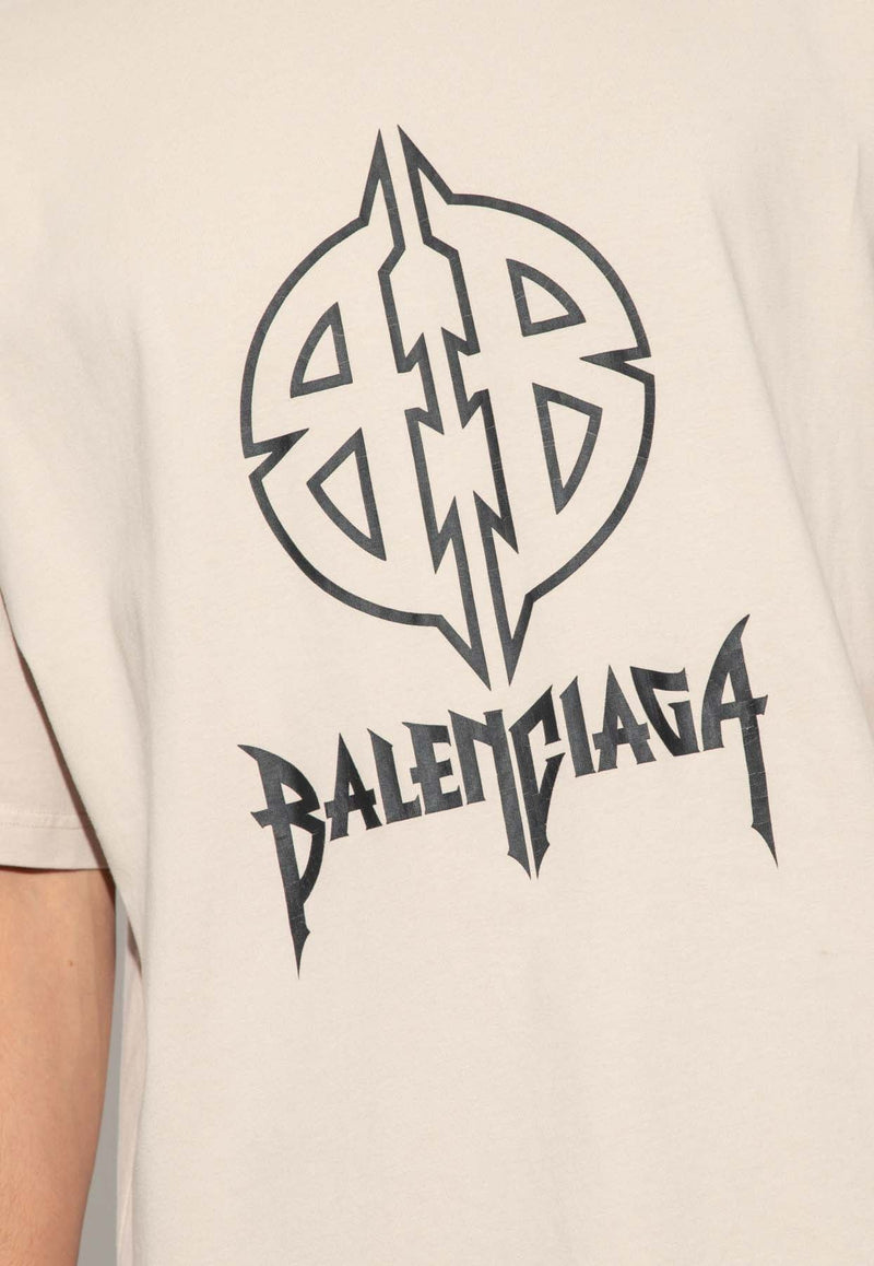 Balenciaga Logo Print Short-Sleeved T-shirt 764235 TPVI2-9711