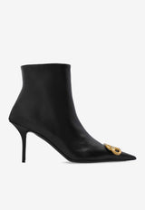 Balenciaga Square Knife 80 Leather Ankle Boots 764445 WAWNC-1088