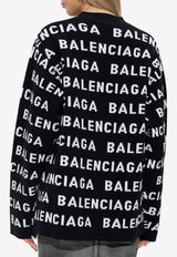 Balenciaga Logo Intarsia Button-Up Cardigan 766414 T1673-1070