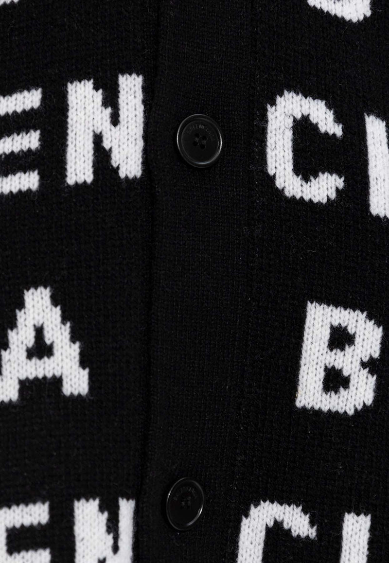 Balenciaga Logo Intarsia Button-Up Cardigan 766414 T1673-1070