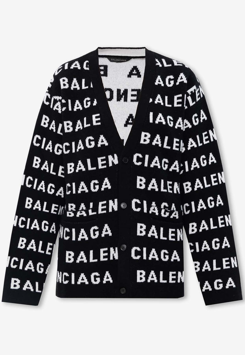 Balenciaga Logo Intarsia Button-Up Cardigan 766414 T1673-1070