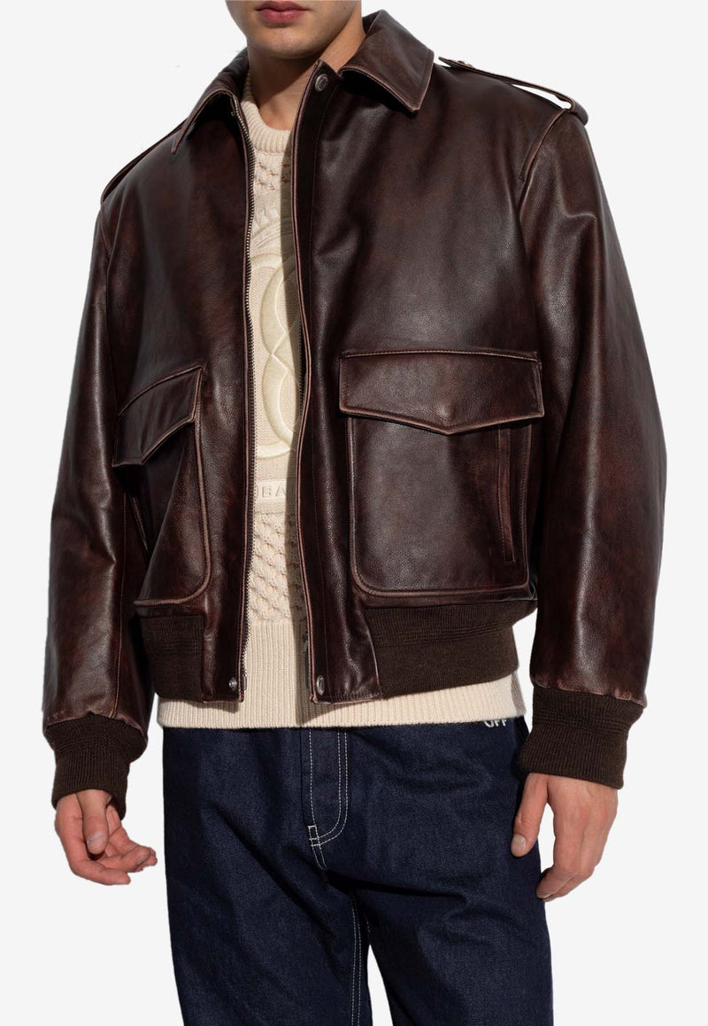 Bally Zip-Up Leather Jacket MLE02M VT435-U806