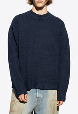 Acne Studios Ribbed Knit Wool Blend Sweater Navy FN-MN-KNIT000441 B60278-BG3-NAVY