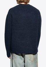 Acne Studios Ribbed Knit Wool Blend Sweater Navy FN-MN-KNIT000441 B60278-BG3-NAVY