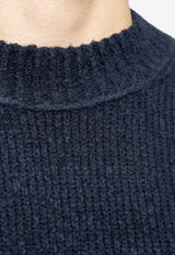 Acne Studios Ribbed Knit Wool Blend Sweater Navy FN-MN-KNIT000441 B60278-BG3-NAVY