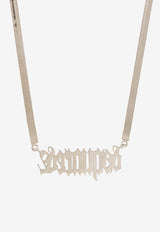 Dsquared2 Herringbone-Chain Necklace with Logo-Plaque NEM0259 37200001-F124