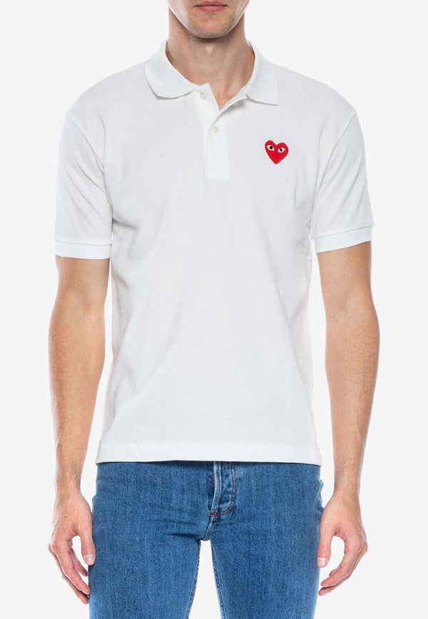 Comme Des Garçons Play Heart Patch Polo T-shirt White P1T006 0-B