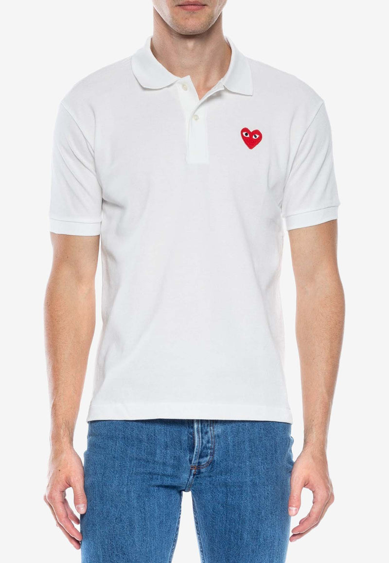 Comme Des Garçons Play Heart Patch Polo T-shirt White P1T006 0-B