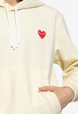 Comme Des Garçons Play Embroidered Heart Hooded Sweatshirt Yellow P1T174 0-3