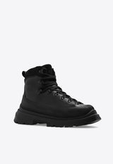 Canada Goose Journey Leather Hiking Ankle Boots Black 7778M 0-BLACK