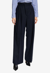 Victoria Beckham Wool-Blend Tailored Pants 1124WTR005117A 0-MIDNIGHT