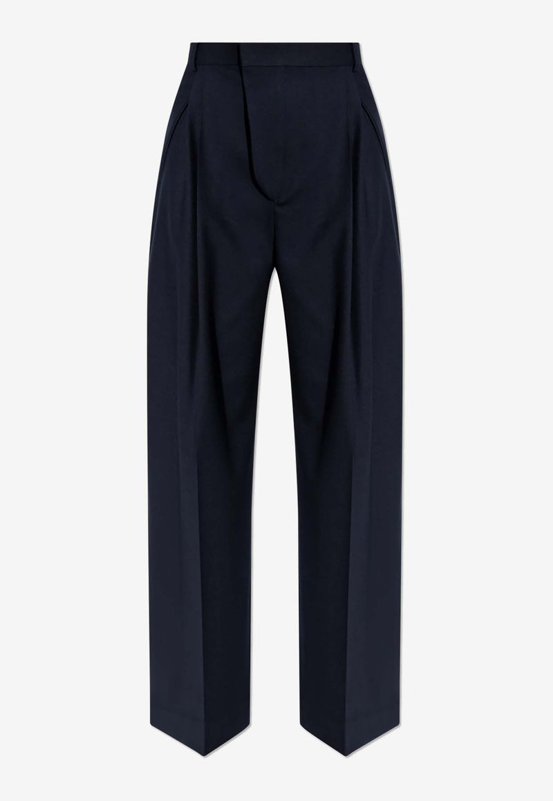 Victoria Beckham Wool-Blend Tailored Pants 1124WTR005117A 0-MIDNIGHT