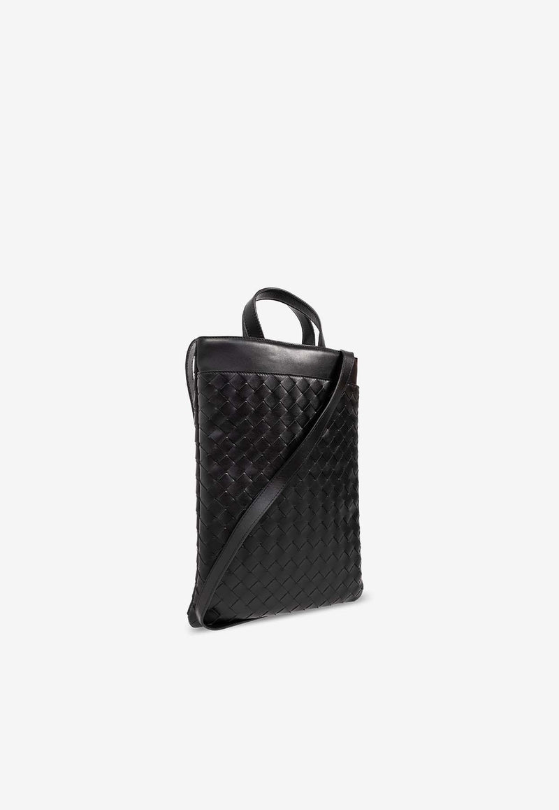 Bottega Veneta Intrecciato Leather Laptop Bag Black 765767 V2HL1-8803