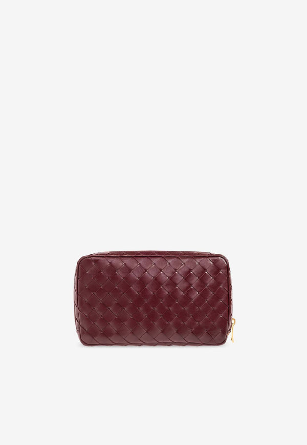 Bottega Veneta Medium Intrecciato Leather Pouch Bag Burgundy 766291 V3IV0-2247