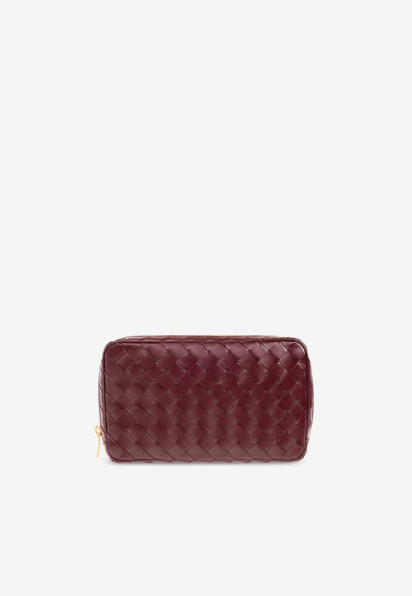 Bottega Veneta Medium Intrecciato Leather Pouch Bag Burgundy 766291 V3IV0-2247