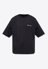 Palm Angels Logo Embroidered Crewneck T-shirt Black PMAA002F23 JER001-1001