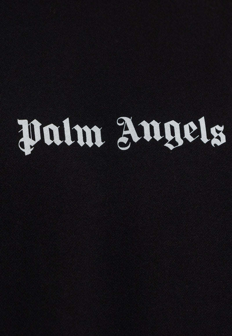 Palm Angels Logo Embroidered Crewneck Sweatshirt Black PMBA074F23 FLE003-1001