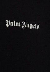 Palm Angels Logo Embroidered Hooded Sweatshirt Black PMBB126F23 FLE001-1001