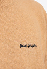 Palm Angels Logo Embroidered Crewneck Sweatshirt Brown PMHE054F23 KNI005-6210