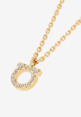 Salvatore Ferragamo Small Gancini Crystal Chain Necklace Gold 760131 NKL G STRA 8 696654 GCOLLO/OROGIOV