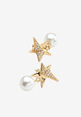 Salvatore Ferragamo Crystal-Embellished Star Drop Earrings 760652 EAR ORIGPERL 764391 ORO/CRYST Gold