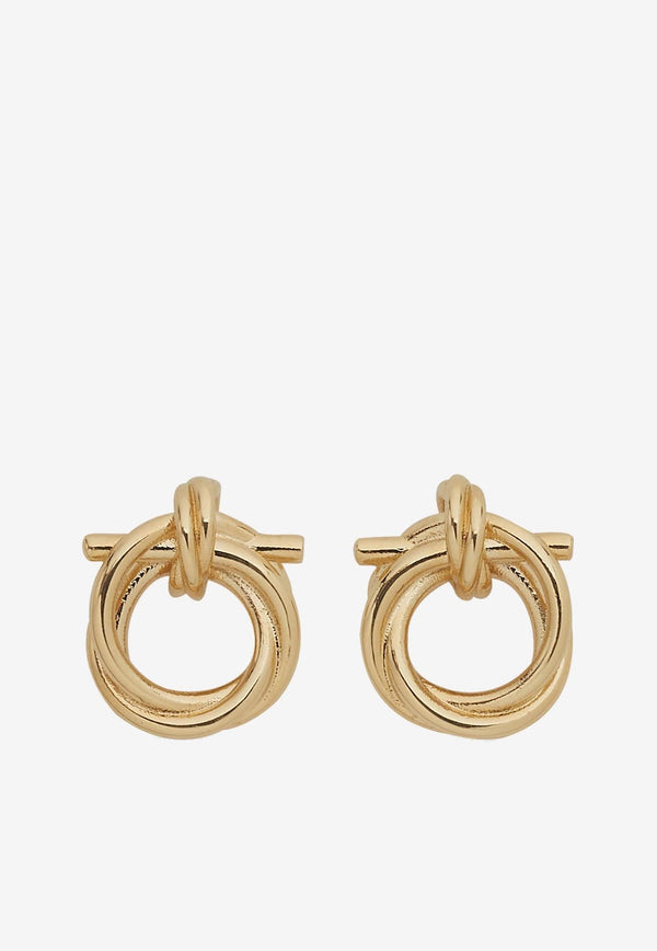 Salvatore Ferragamo Twisted Gancini Earrings 760671 EAR EVOXMINI 765593 ORO CHIARO Gold