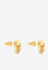 Salvatore Ferragamo Gancini Stud Earrings 760695 NEW GAN 18D 770370 ORO