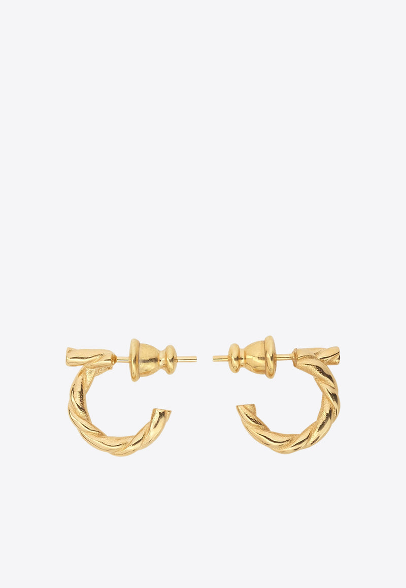 Salvatore Ferragamo Twist Gancio Hoop Earrings 760712 EAR TORCSMAL 770555 ORO