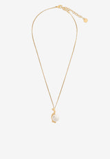 Salvatore Ferragamo Gancini Pendant Chain Necklace Gold 760801 NKL ESSE PER 780374 ORO GIOVE/WHITE