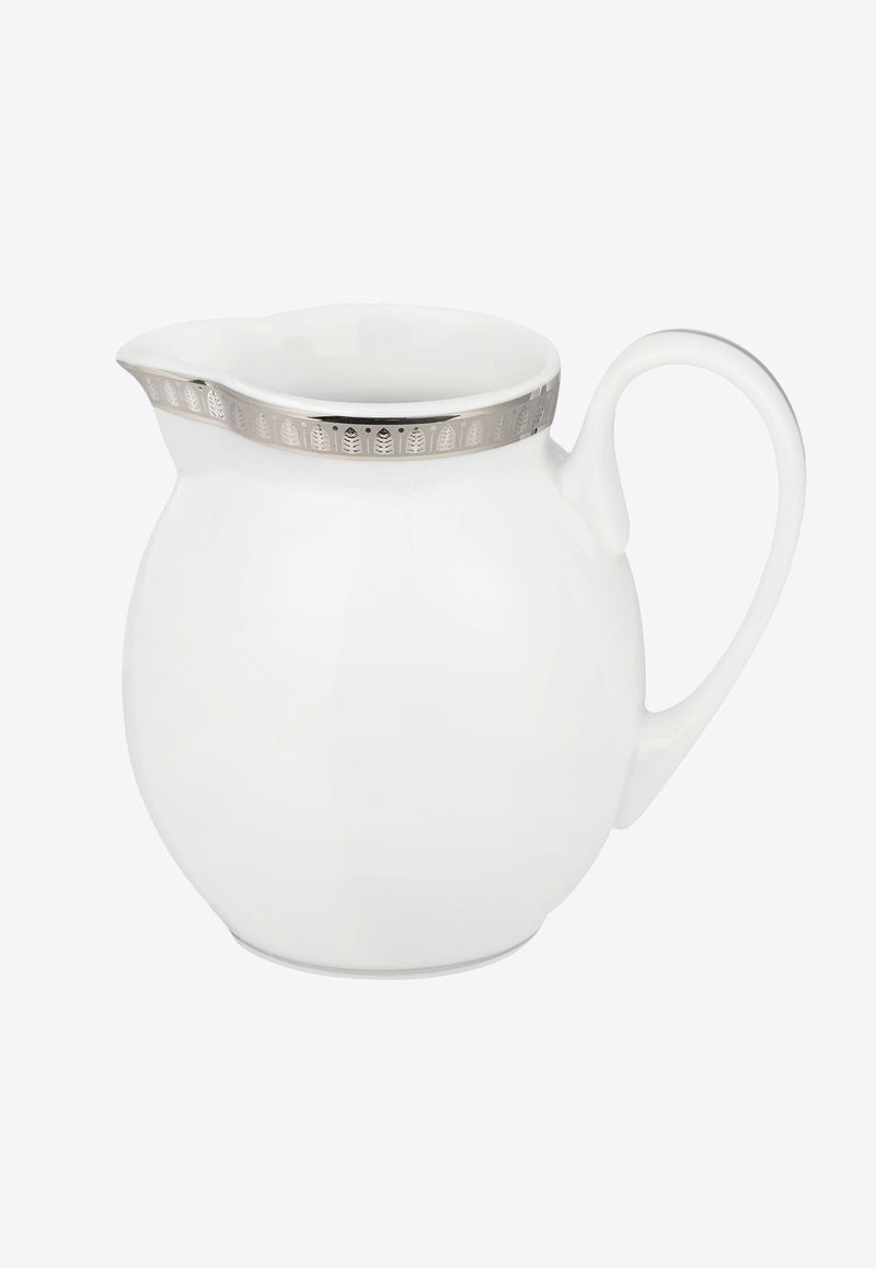 Christofle Malmaison Platinum Porcelain Creamer Jug 7645450 White