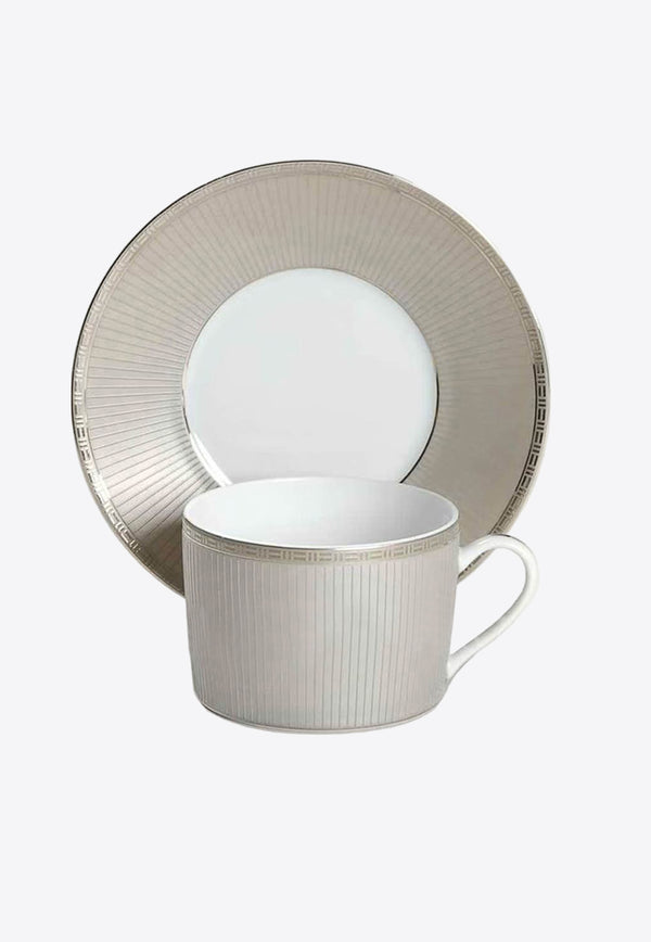 Christofle Metropolis Tea Cup and Saucer Gray 7654520