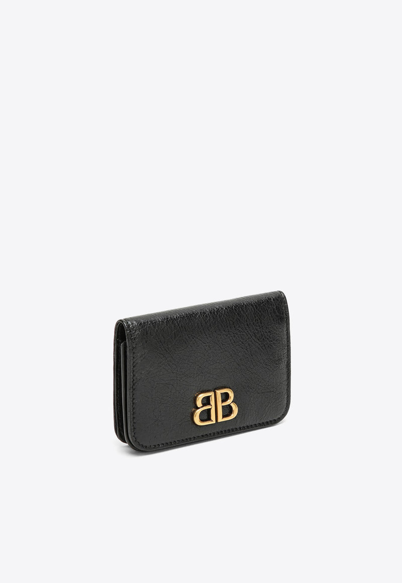 Balenciaga Monaco Leather Cardholder 7656312AAXB/O_BALEN-1000 Black