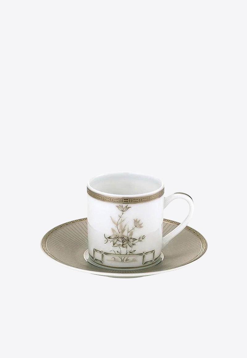 Christofle Fleur D
Argent Coffee Cup and Saucer Gray 7656510