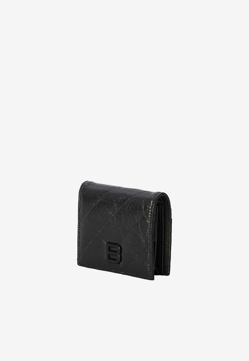 Balenciaga Crush Leather Wallet 766461-2AAWW-1000 Black